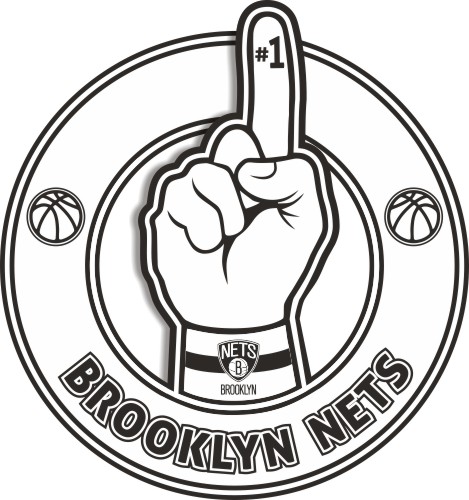 Number One Hand Brooklyn Nets logo vinyl decal